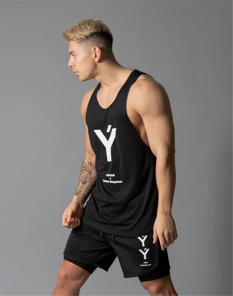 Summer Tank Top Bodybuilding Stringer Gym Sleeveless Undershirt Men Fitness Mesh Vest Sportswear Workout Tank Top