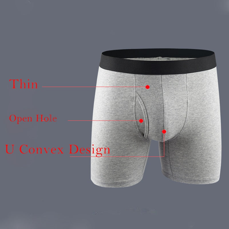 Men Panties Men's Long Leg Boxer Cotton Man Underwear Underpants Boxer Breathable Shorts European Size M L XL 2XL 5Pcs/lot