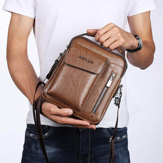 Casual Men Shoulder Bag Vintage Crossbody Bags High Quality Male Bag PU Leather Handbag Capacity Men Messenger Bags Tote Bag