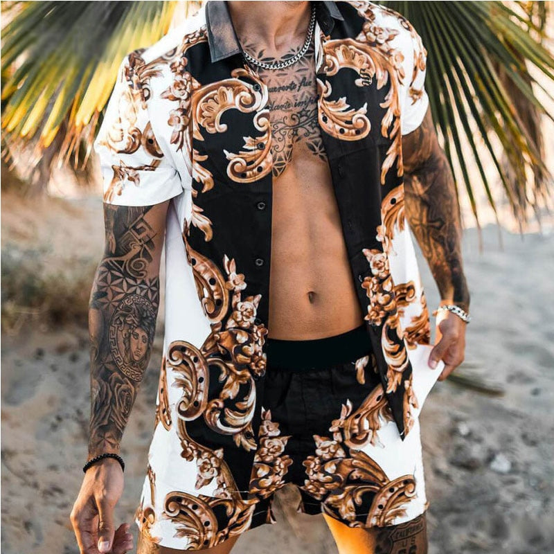 Hawaii Trend Floral Shirt Beach Shorts