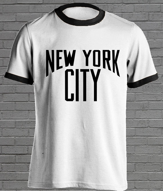 New York City Retro T shirt Vintage Tshirt Old School T shirt moletom do tumblr t shirt casual tops tees ringer fashion- K135