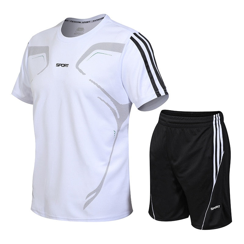 Männer der Trainingsanzug Sommer Kleidung Sportswear Zwei Stück Set T Shirt Shorts Marke Track Kleidung Männlichen