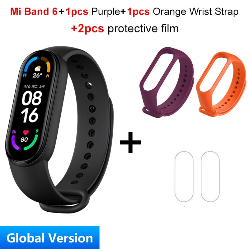 Global Version Xiaomi Mi Band 6 Smart Bracelet 1.56"AMOLED Screen miBand 6 Heart Rate Fitness Traker Bluetooth 5 ATM Waterproof