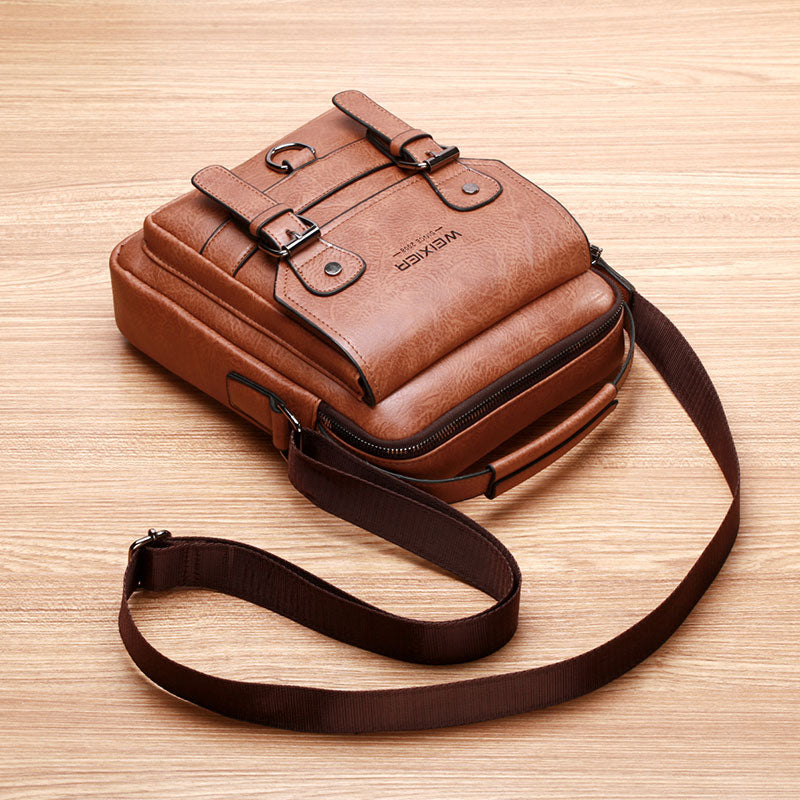 New Man's Crossbody Shoulder Bag Multi-function Men Handbags Large Capacity Split Leather Bag For Man Messenger Bags Tote Bag