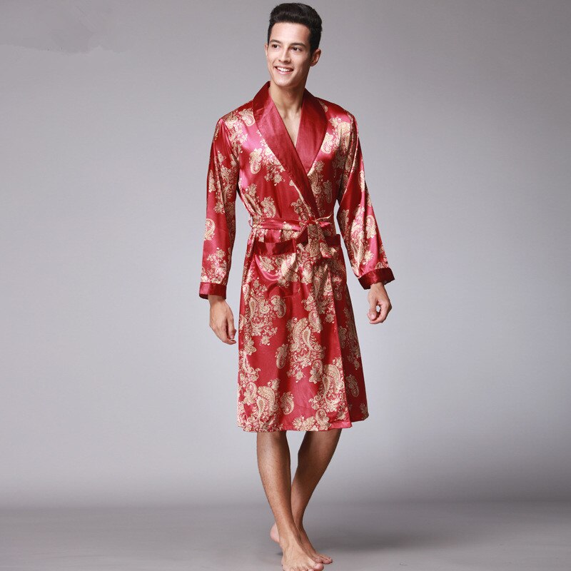 Paisley Print Silk Satin Pyjama Robe