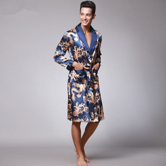 Paisley Print Silk Satin Pyjama Robe