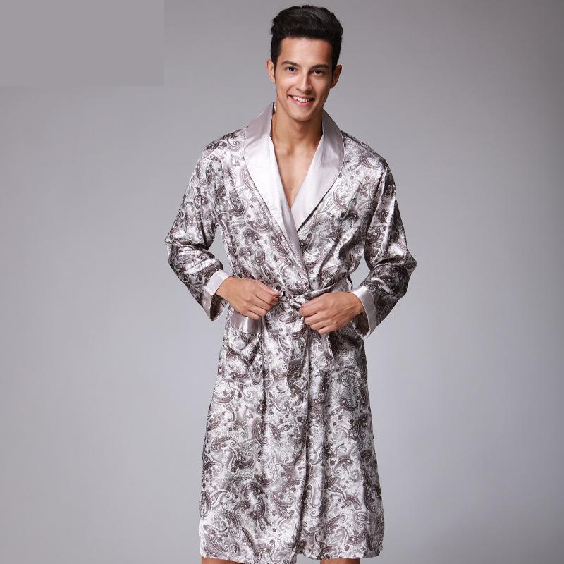 Paisley Print Silk Satin Pyjama Robe