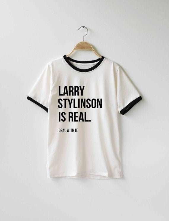Larry Stylinson Is Real Deal With It fashion t shirt Tee Tumblr girls t shirt girls tops ringer tees high quality tops-J112