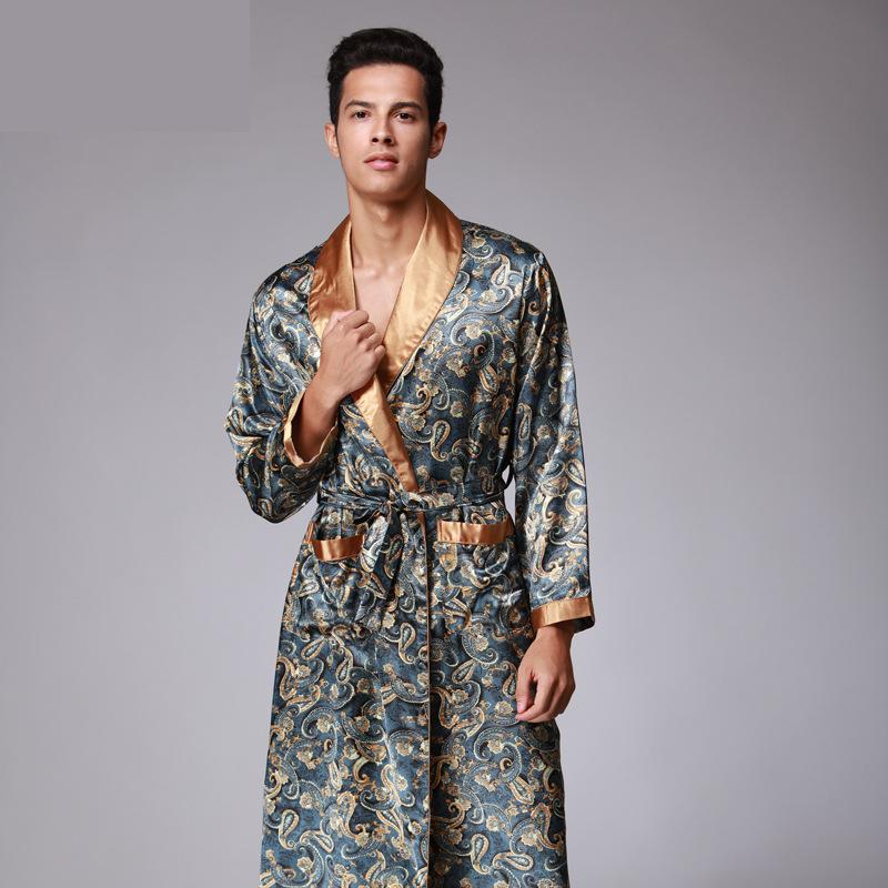 Paisley Print Silk Satin Pyjama Robe