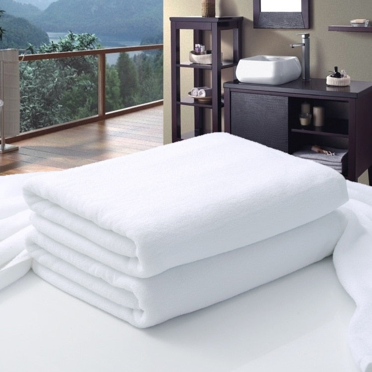 Large Hotel White Cotton Bath Towel for Adults SPA Sauna Beauty Salon Towels Bedspread Bathroom Beach Towel 6 sizes