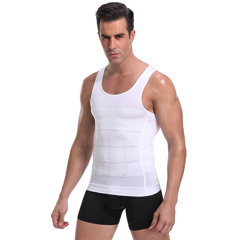 Be-In-Shape Men Slimming Body Shaper Waist Trainer Vest Tummy Control Posture Shirt Back Correction Abdomen Tank Top Shaperwear