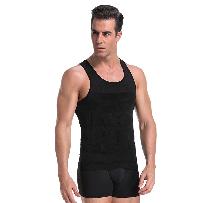 Be-In-Shape Men Slimming Body Shaper Waist Trainer Vest Tummy Control Posture Shirt Back Correction Abdomen Tank Top Shaperwear