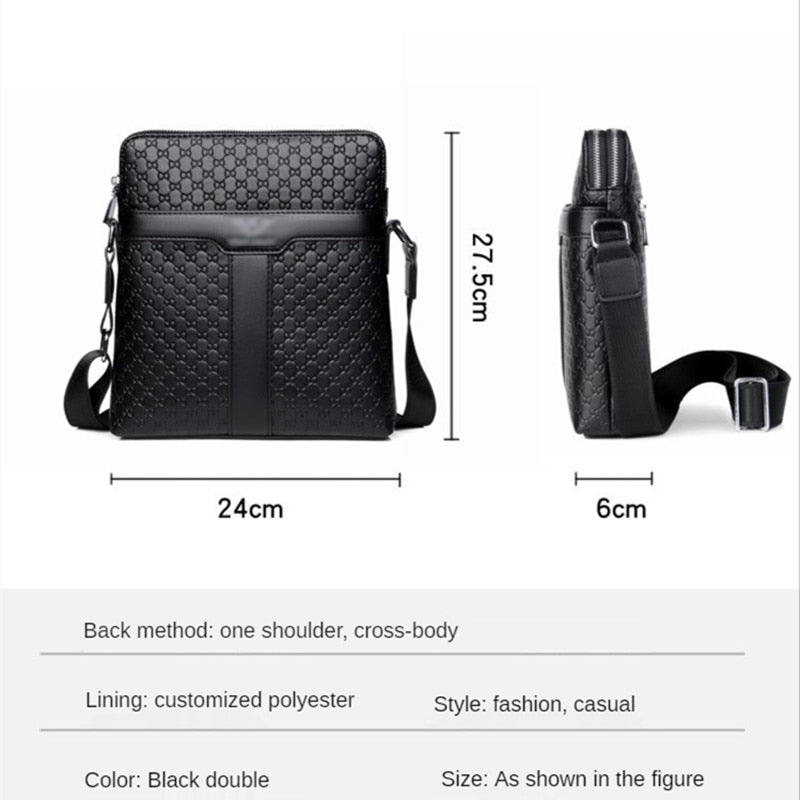 Men's Waterproof Crossbody Shoulder Bag Men Anti-theft Sling Leather Chest Bags Business Messenger Single Shoulder Bags For Male