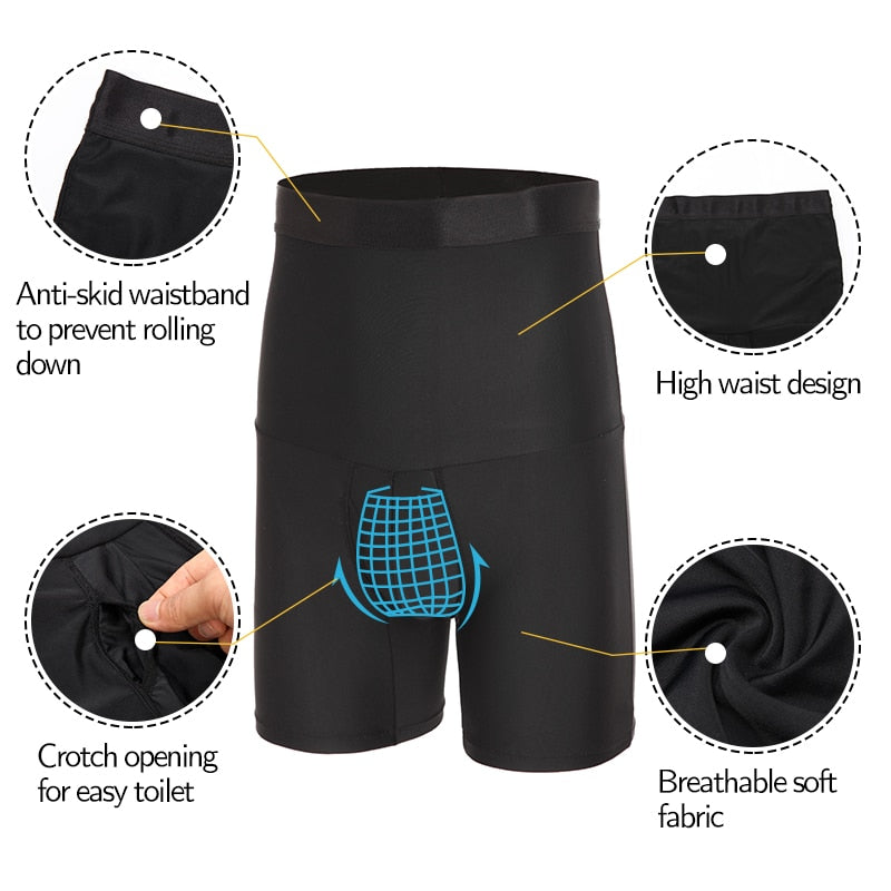 Men Body Shapers Tummy Control Shorts High Waist Slimming Underwear Seamless Belly Girdle Boxer Briefs Weight Loss Short Pants