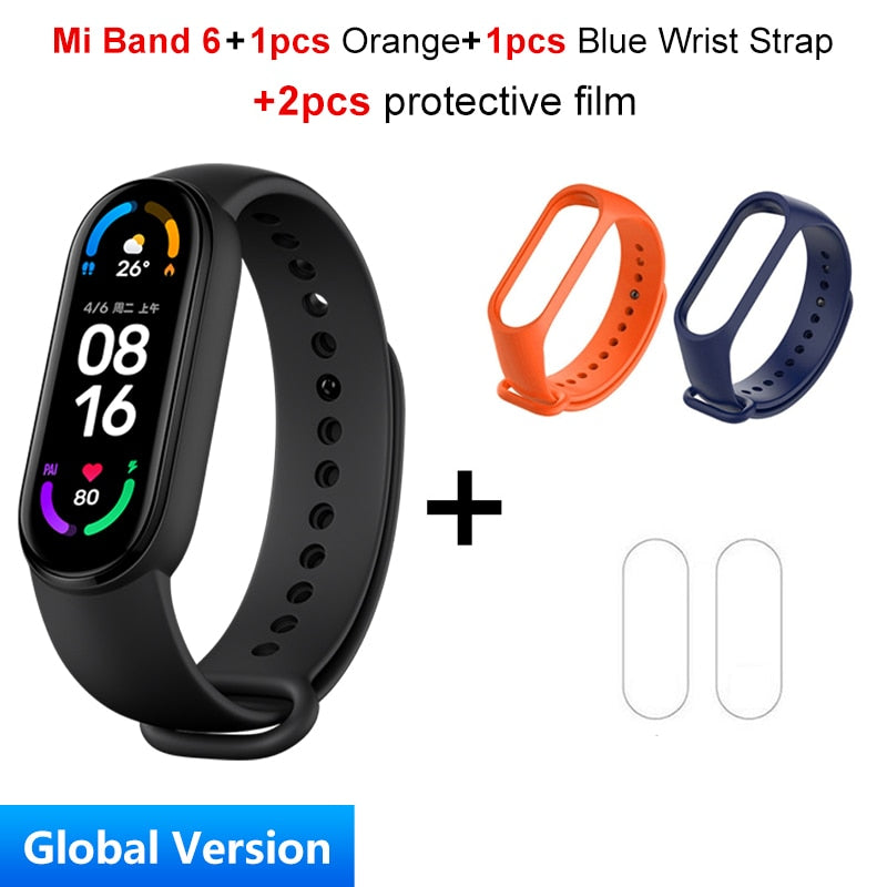 Global Version Xiaomi Mi Band 6 Smart Bracelet 1.56"AMOLED Screen miBand 6 Heart Rate Fitness Traker Bluetooth 5 ATM Waterproof