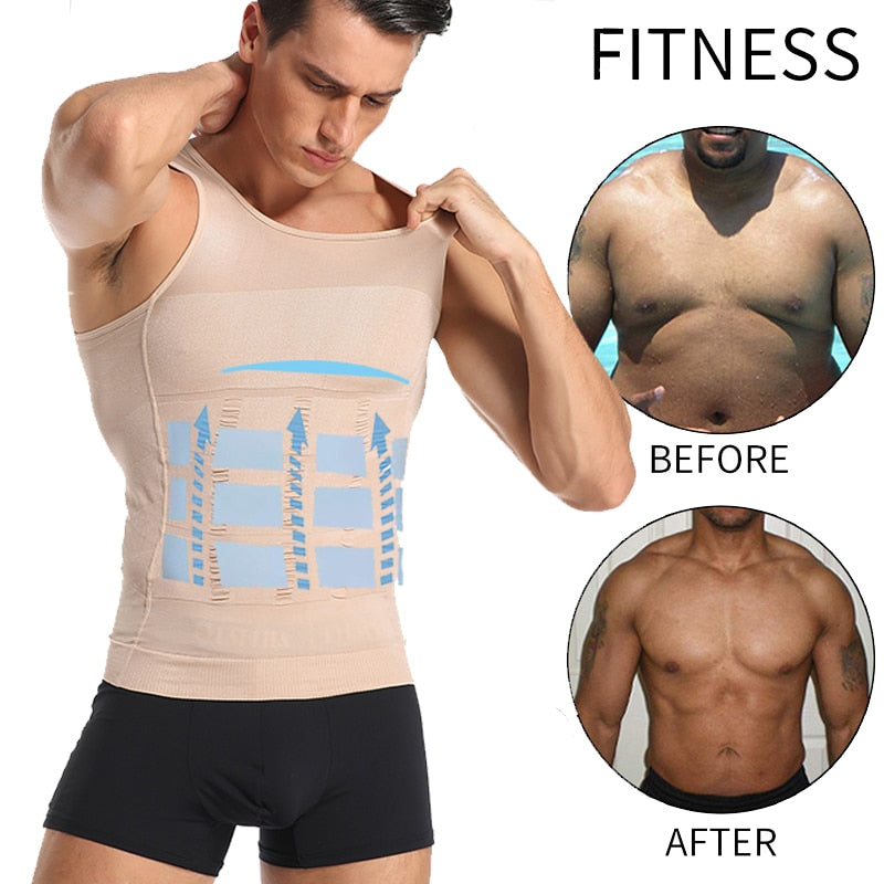 Mens Body Shaper Tight Tummy Control Waist Trainer Abdomen  Posture Vest