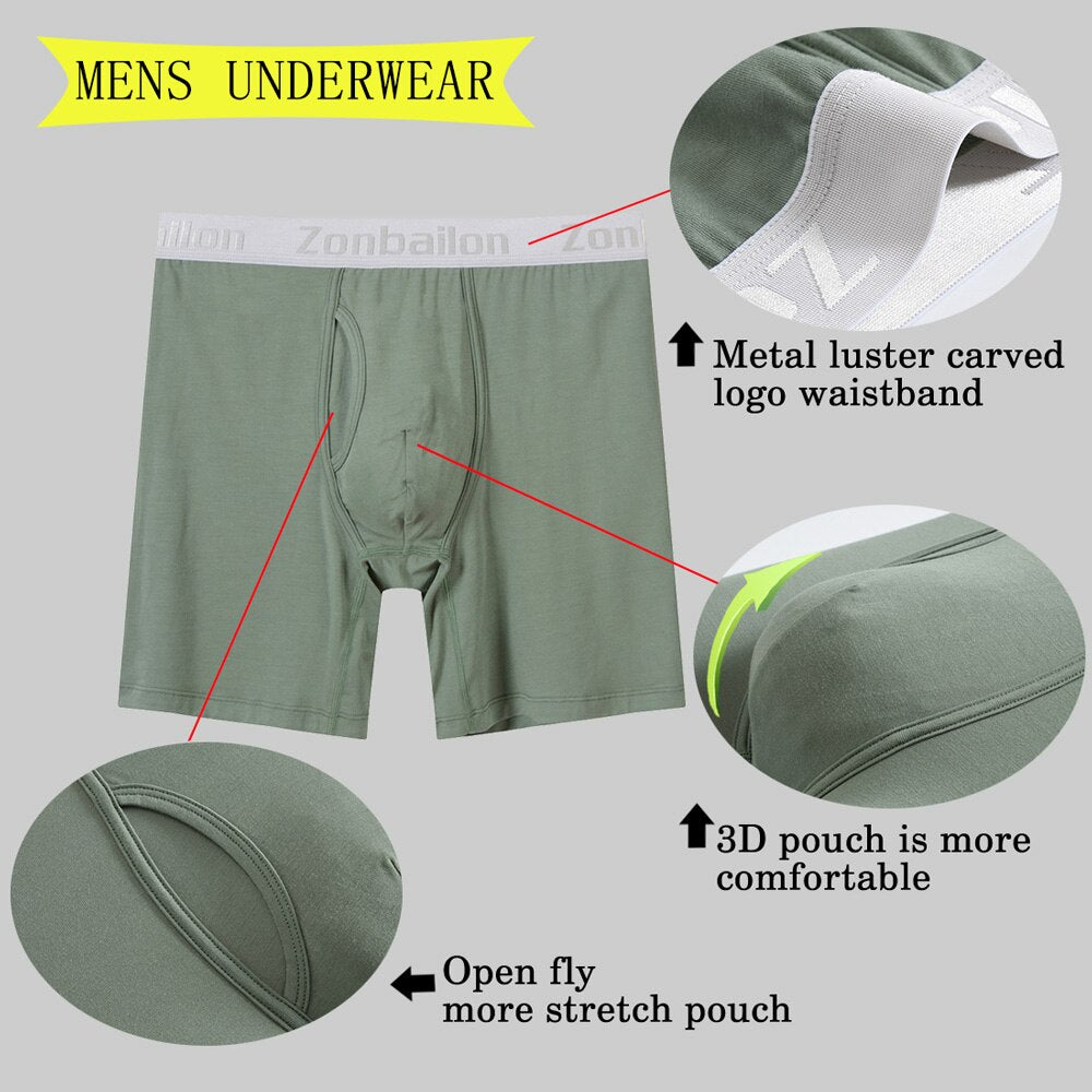 Mens Comfortable Panties Shorts Bamboo Breathable Perfect-Fit Simple TAGLESS Men's Clothing Boxers Briefs Shorts Casual