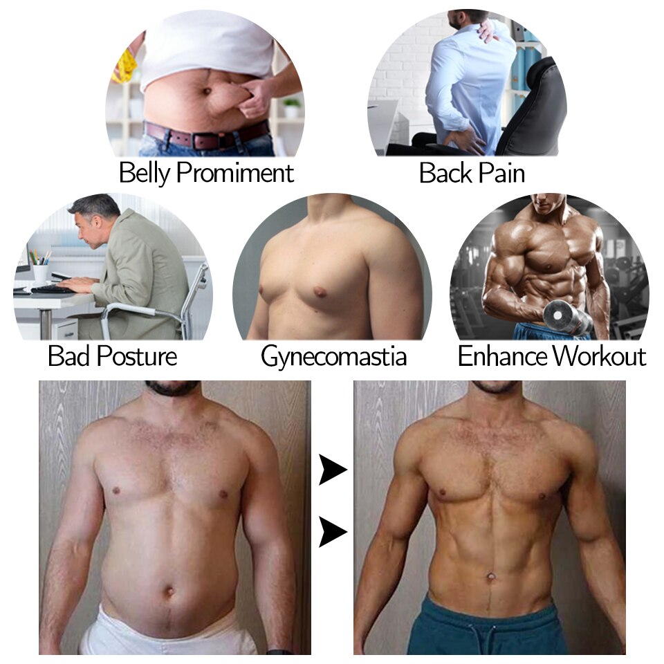 Men Body Shaper Waist Trainer Vest Slimming Shirt Sauna Sweat Vest Compression Undershirt Workout Tank Tops Shapewear Fat Burner