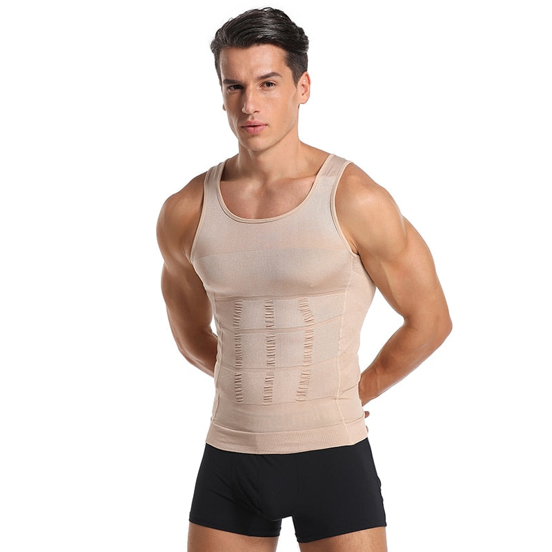 Be-In-Shape Men Slimming Body Shaper Waist Trainer Vest Tummy Control Posture Shirt Back Correction Abdomen Tank Top Shaperwear