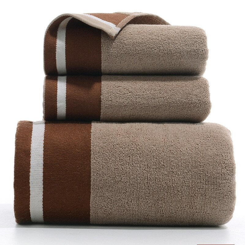 3PCS/Set Towel Cotton Beach towels Luxury Thickened Bath Towel