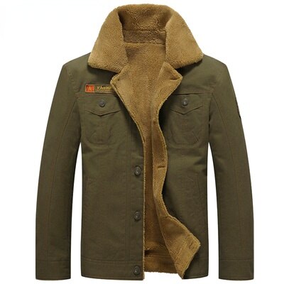 Thick Fleece Men's Fur Collar Outerwear