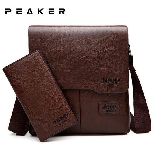 Peaker Men's Bag 2pc/Set Men's Leather Shoulder Bag Husband Crossbody Messenger Bags Luxurious Brand Men's Small Bag Handbag