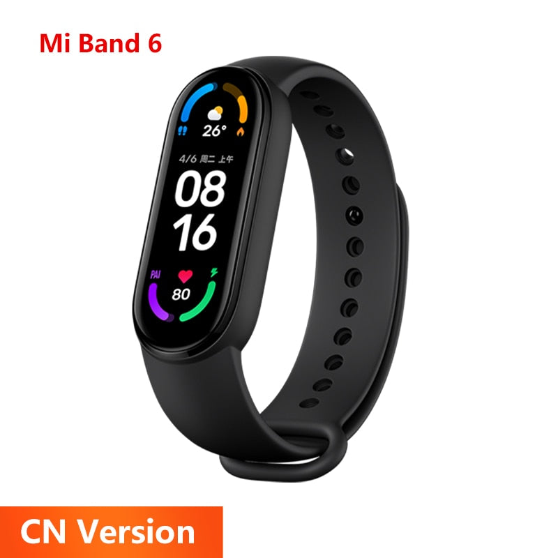 Global Version Xiaomi Mi Band 6 Smart Bracelet 1.56"AMOLED Screen miBand 6 Heart Rate Fitness Traker Bluetooth 5 ATM Waterproof