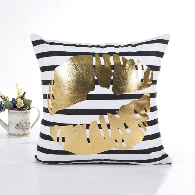 Christmas Cushion Cover Decorative Pillow Case Eco-Friendly Gold Sofa Seat Case Car Pillowcase Soft Bed Pillow Case