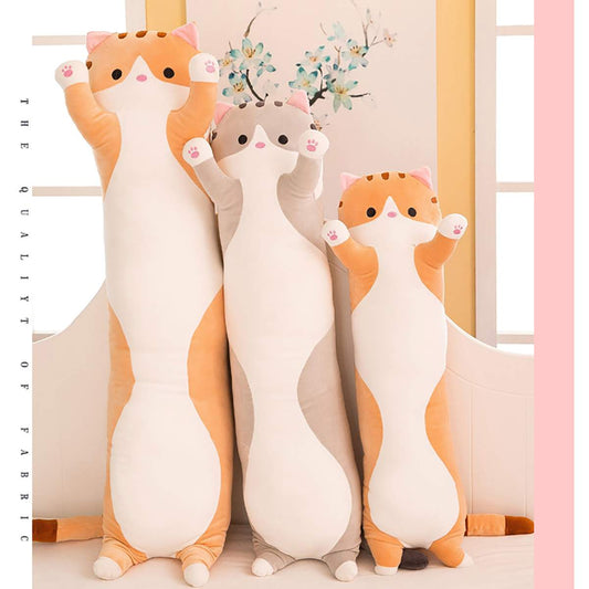 Plush Toys Animal Cat Cute Creative Long Soft Toys Office Lunch Break Nap Sleeping Pillow Cushion Stuffed Gift Doll for Kids