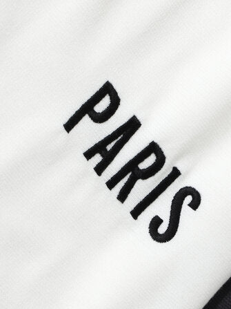 Mens Sports Splicing Paris Embroidered Sweatshirt Pants Leisure Suits