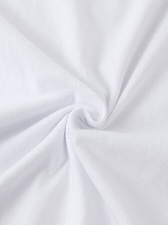 Astronaut Print Round Neck Short Sleeve Cotton T-Shirt