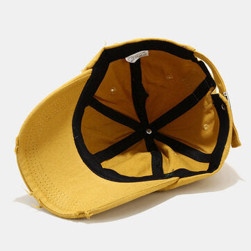 Unisex Cotton Broken Holes Fashion Outdoor Sunshade Baseball Hat