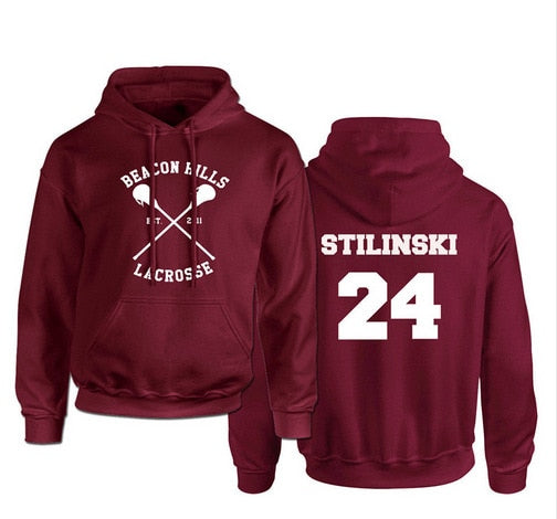 Teen Wolf Hoodie Men Stilinski 24 Lahey McCall Pullover Sweatshirt Male Print Red Hooded Mens Hoodies Hip Hop Hoddies Streetwear