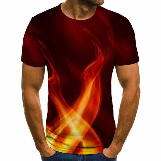 men's short-sleeved 3D round neck t-shirt