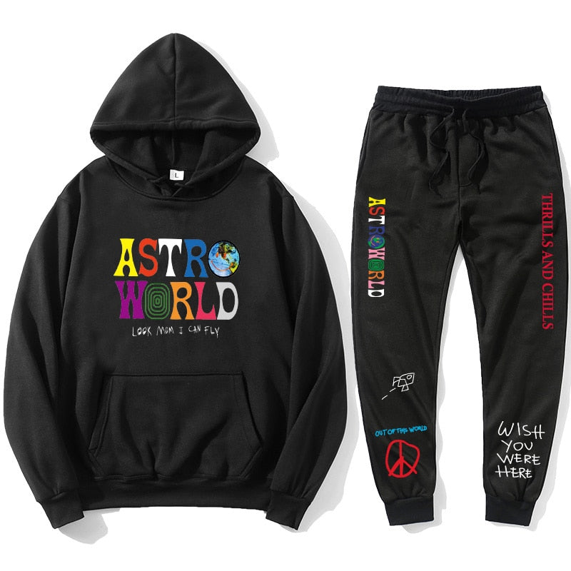 Astroworld THRILLS AND CHILLS Hoodies Plus pants Autumn Streetwear