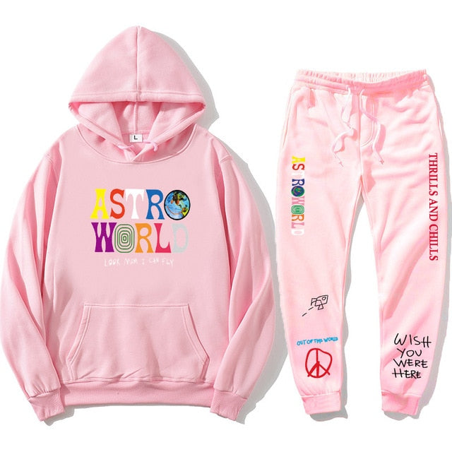 Astroworld THRILLS AND CHILLS Hoodies Plus pants Autumn Streetwear