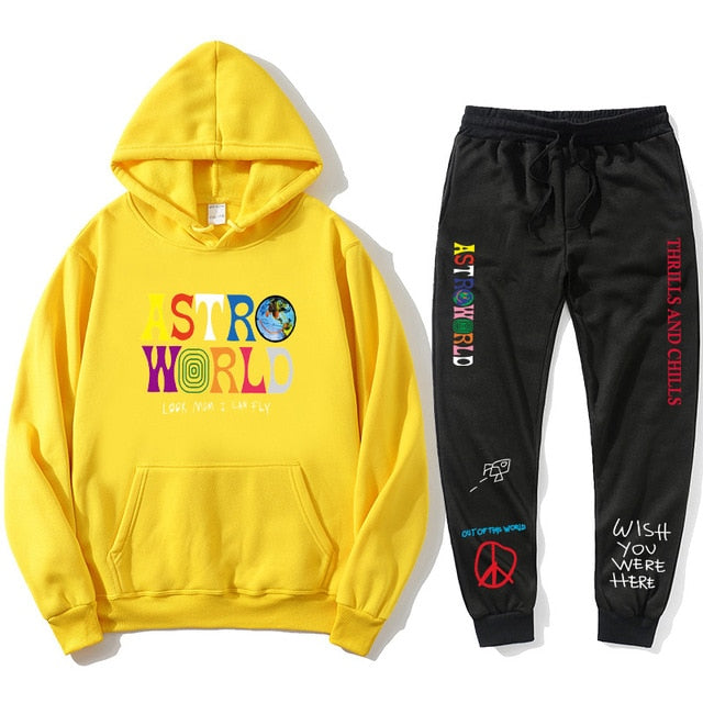 Astroworld THRILLS AND CHILLS Hoodies Plus pants Autumn Streetwear