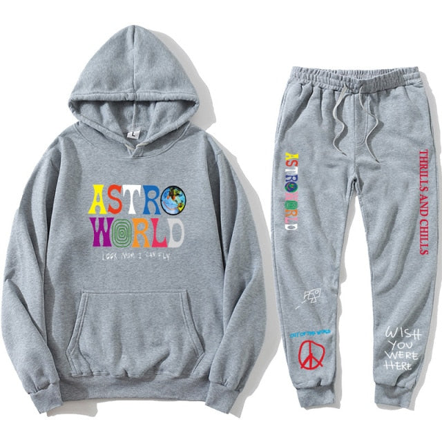 Astroworld THRILLS AND CHILLS Hoodies Plus pants Autumn Streetwear