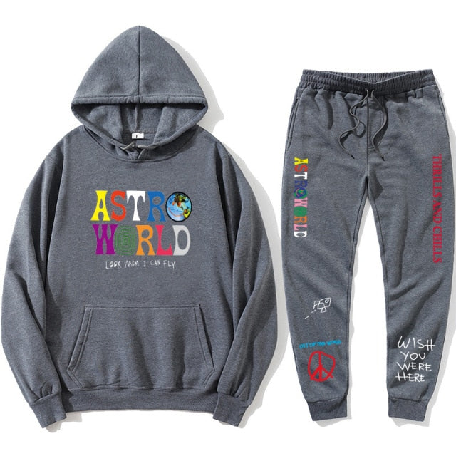 Astroworld THRILLS AND CHILLS Hoodies Plus pants Autumn Streetwear