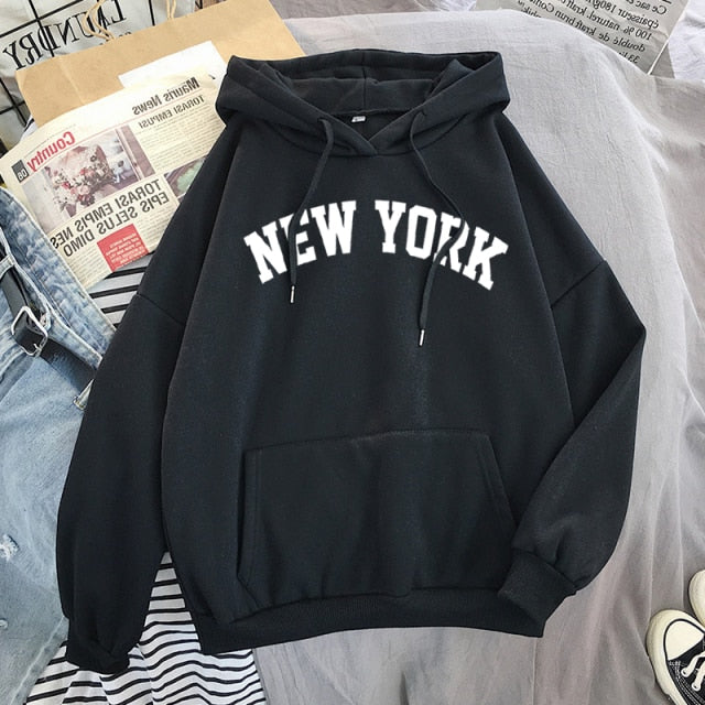 Oversized Women's NEW YORK Printed Hoodie