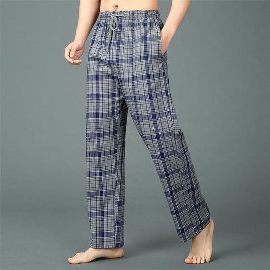 Summer 100% cotton sleep bottoms mens simple sleepwear pants for male hot sale casual plaid mens pants home trousers