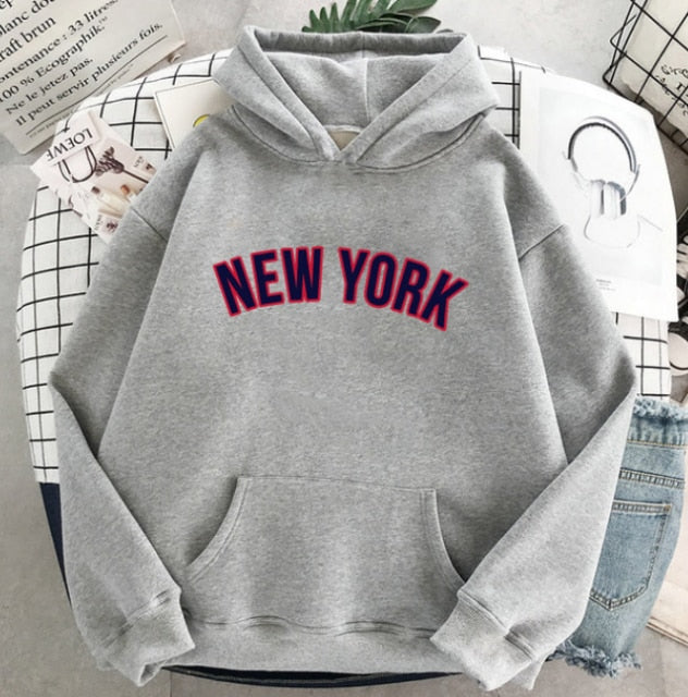Oversized Women's NEW YORK Printed Hoodie