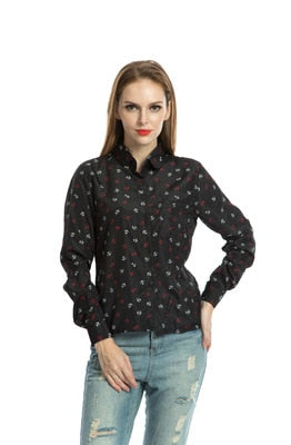 Women's Casual Fashion Shirt Black and White