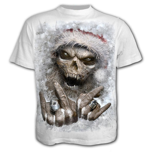 Skull Men's T-Shirts Men's Hip Hop 3D Shirts Horror O-Neck T-shirt Summer Fashion Tops Boys Clothing Large Size Street Clothing