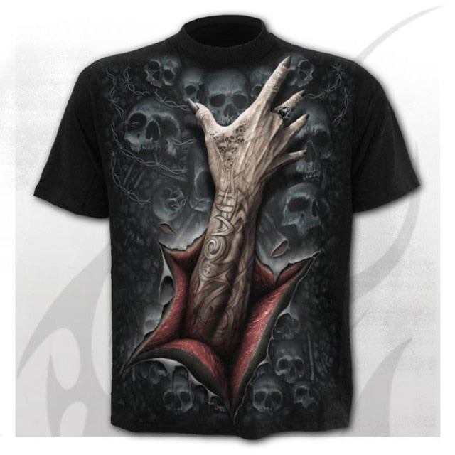 Skull Men's T-Shirts Men's Hip Hop 3D Shirts Horror O-Neck T-shirt Summer Fashion Tops Boys Clothing Large Size Street Clothing