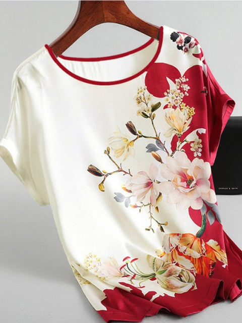 Floral Print Blouse Pullover