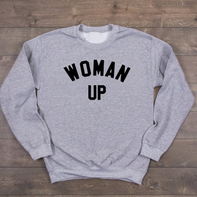 Women Up Letter Print Sweatshirt Feminist Girl Power Streetwear Pullover Empower Inspire Outwear Long Sleeve Jumpers Drop Ship