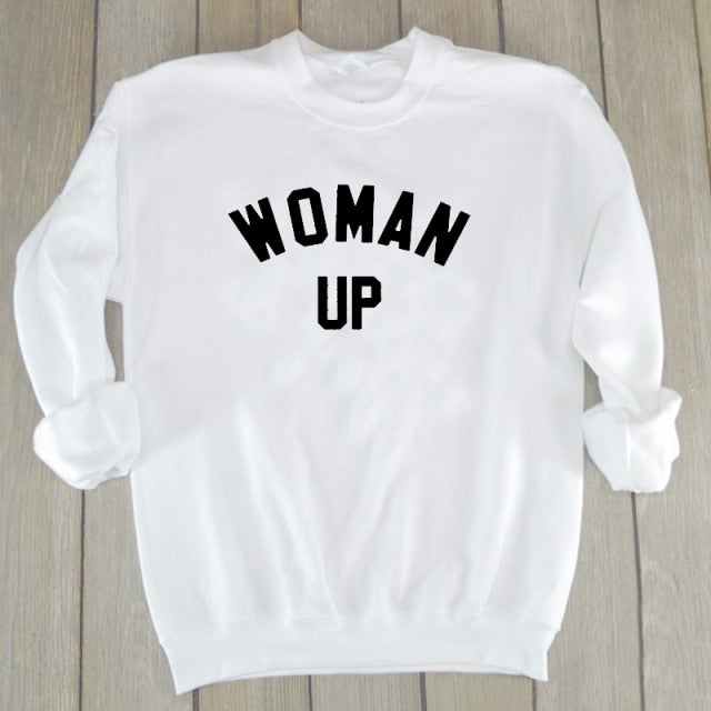 Women Up Letter Print Sweatshirt Feminist Girl Power Streetwear Pullover Empower Inspire Outwear Long Sleeve Jumpers Drop Ship