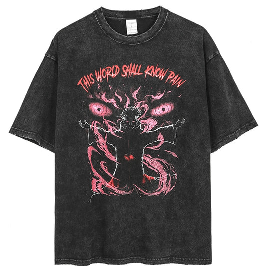 Anime Mens Retro Printed T Shirt