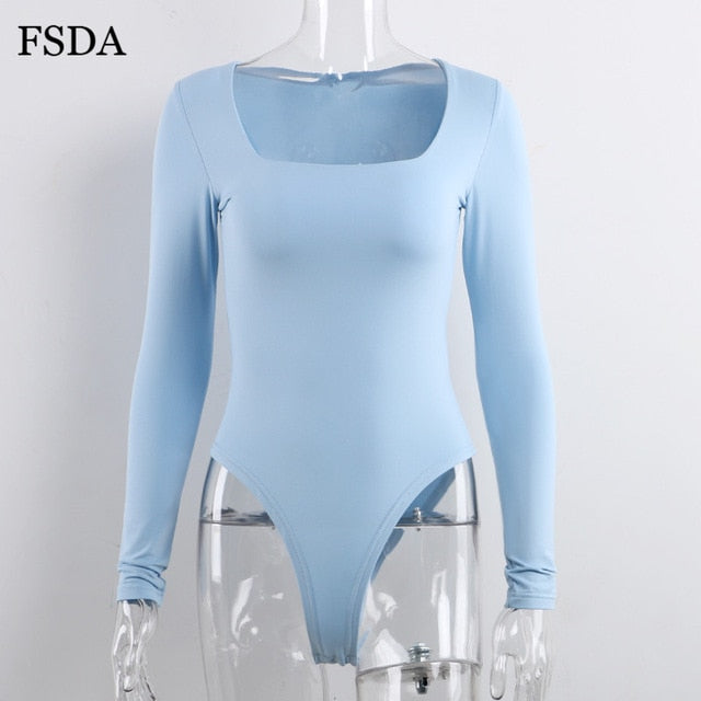 FSDA Long Sleeve Knitted Skinny Bodysuit